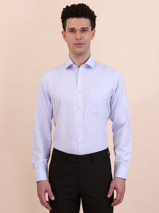 Sky Blue Solid Slim Fit Formal Shirt | Greenfibre
