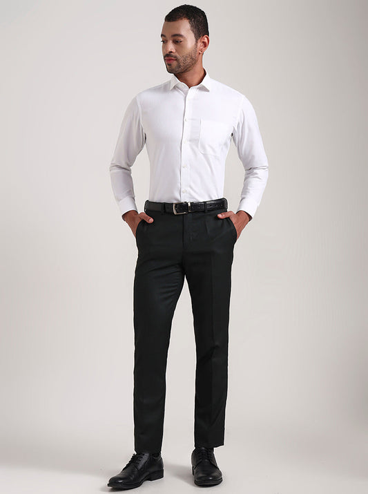 White Striped Regular Fit Formal Shirt | Greenfibre