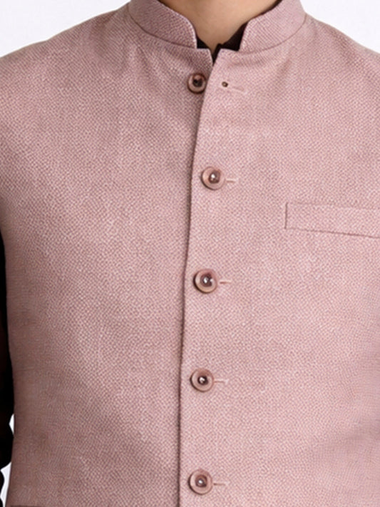 Dusty Pink Solid Waistcoat | Greenfibre