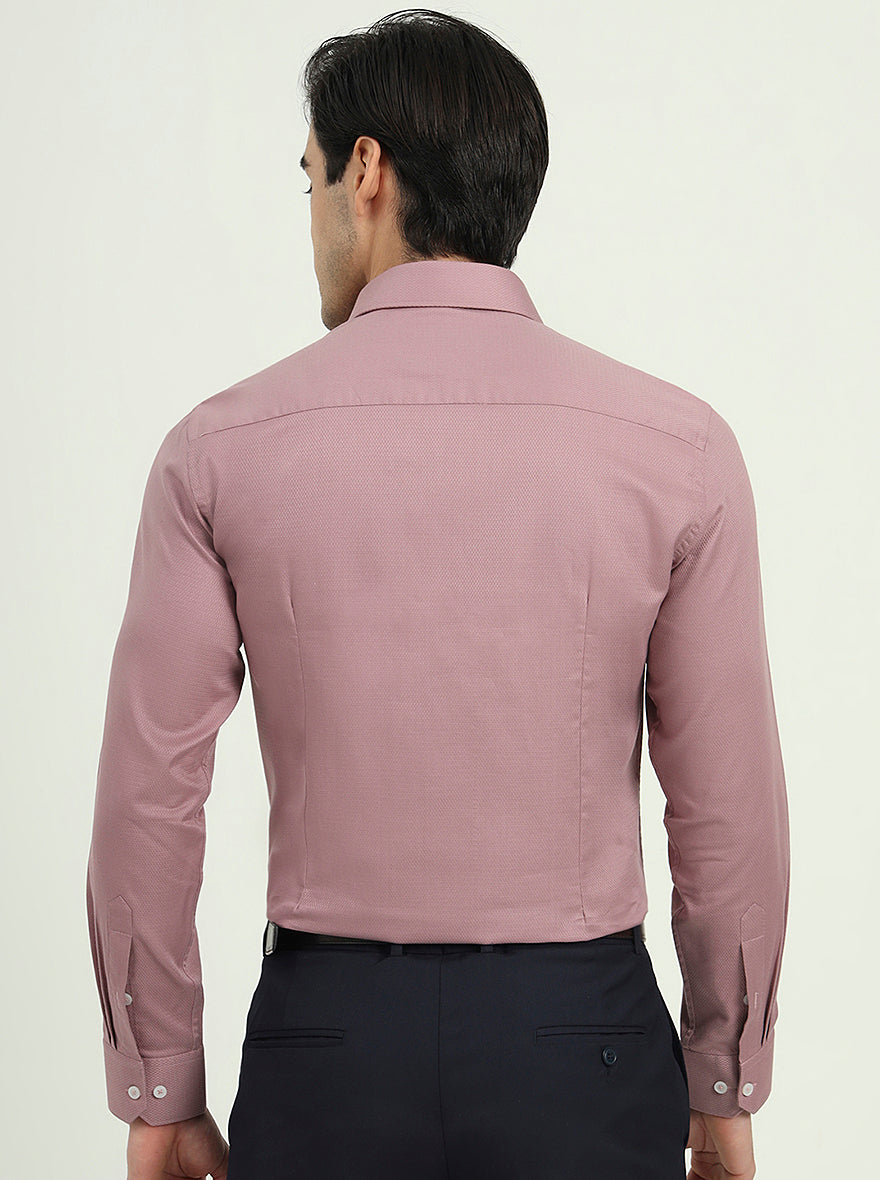 Dusty Pink Solid Slim Fit Formal Shirt | Greenfibre
