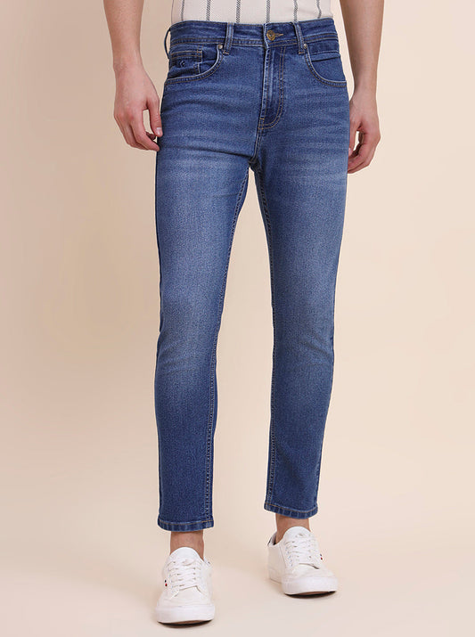 Mid Blue Washed Urban Fit Jeans | Greenfibre