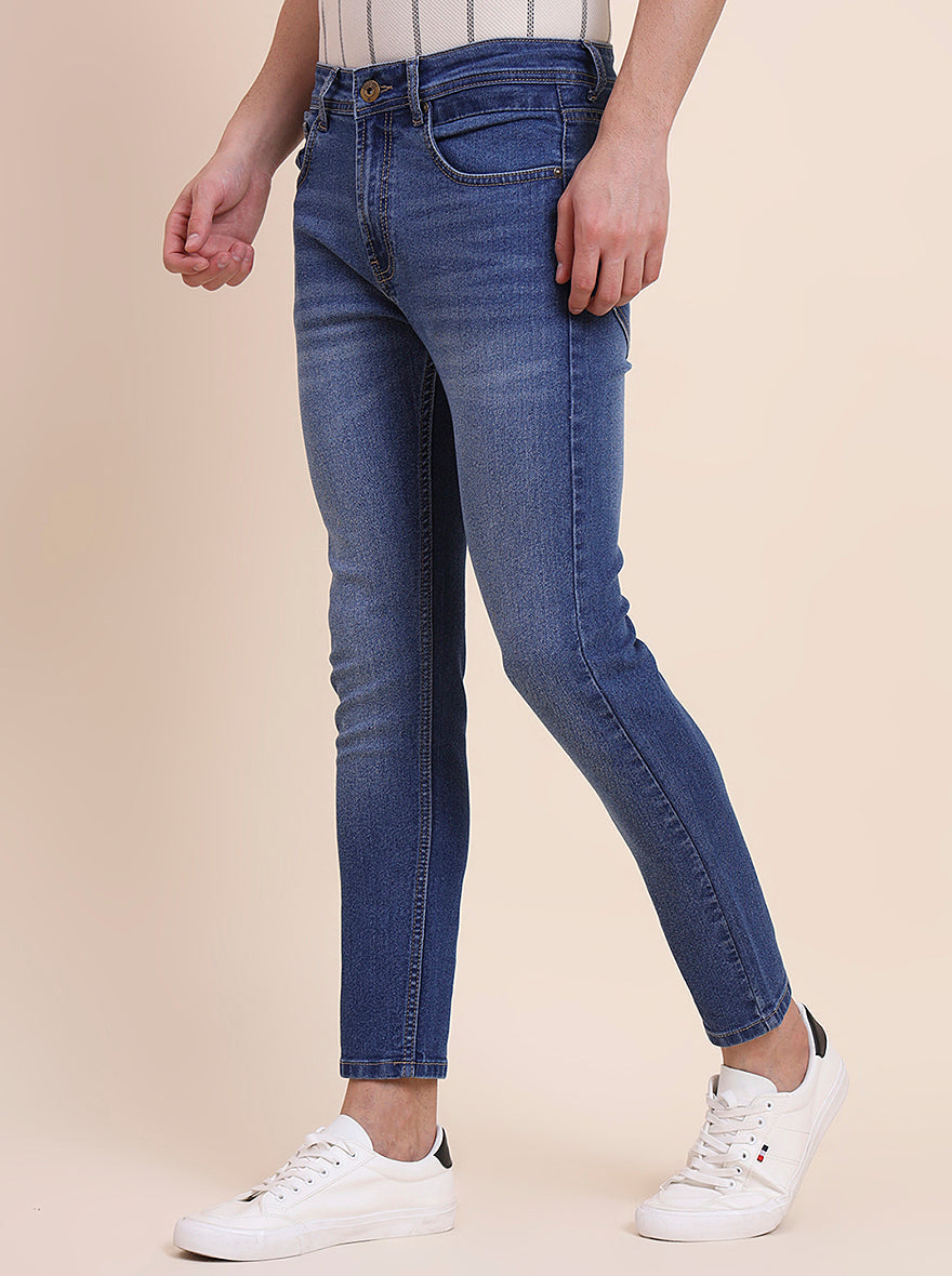 Mid Blue Washed Urban Fit Jeans | Greenfibre