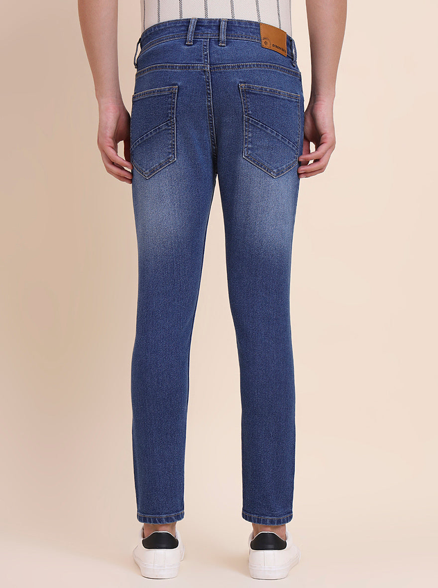 Mid Blue Washed Urban Fit Jeans | Greenfibre