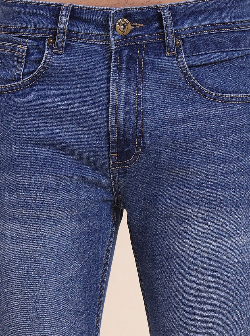 Mid Blue Washed Urban Fit Jeans | Greenfibre
