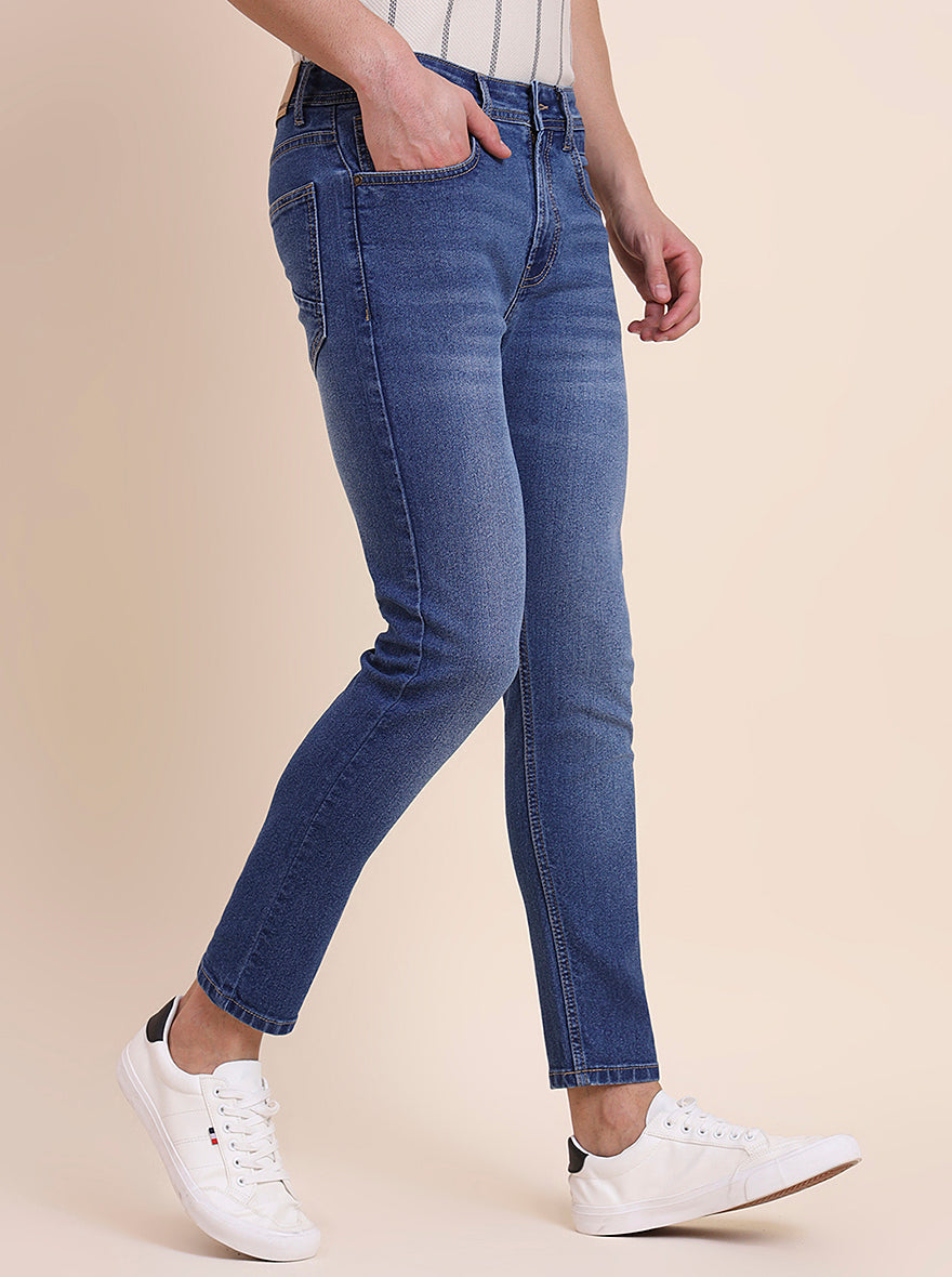 Mid Blue Washed Urban Fit Jeans | Greenfibre