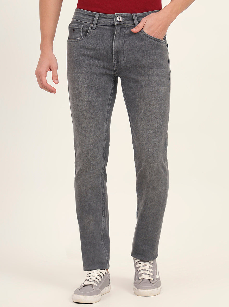 Mid Grey Washed Slim Fit Jeans | Greenfibre