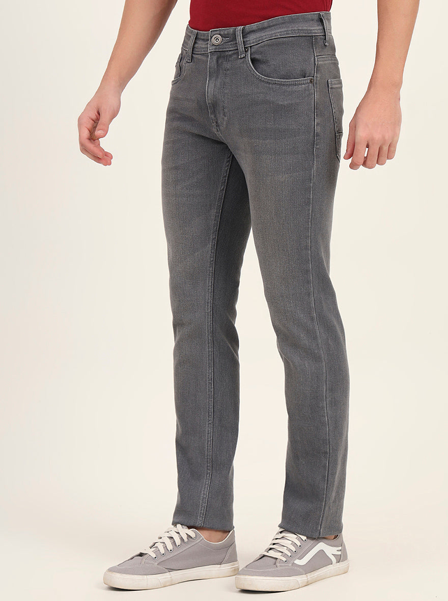 Mid Grey Washed Slim Fit Jeans | Greenfibre