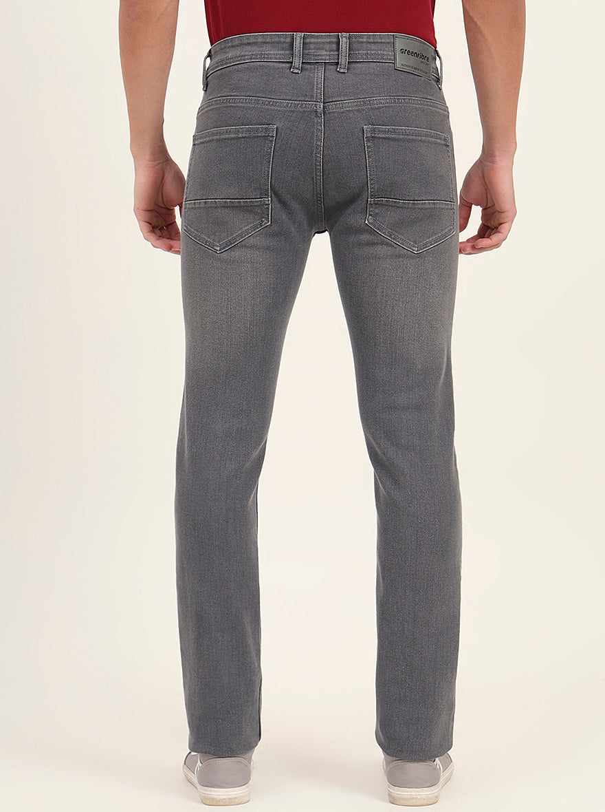 Mid Grey Washed Slim Fit Jeans | Greenfibre