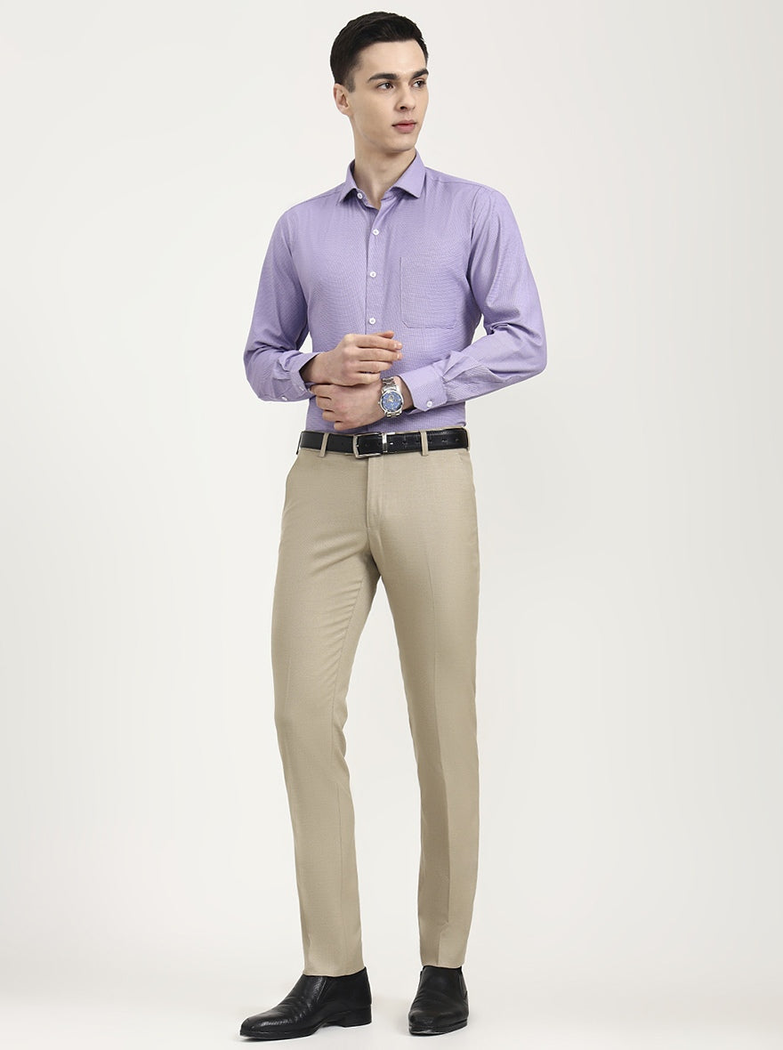 Purple Solid Slim Fit Formal Shirt | Greenfibre