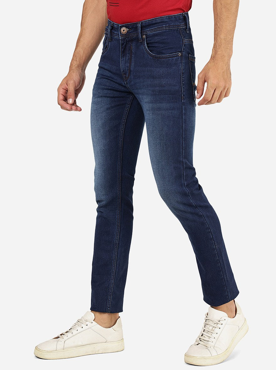 Mid Blue Washed Narrow Fit Jeans | Greenfibre