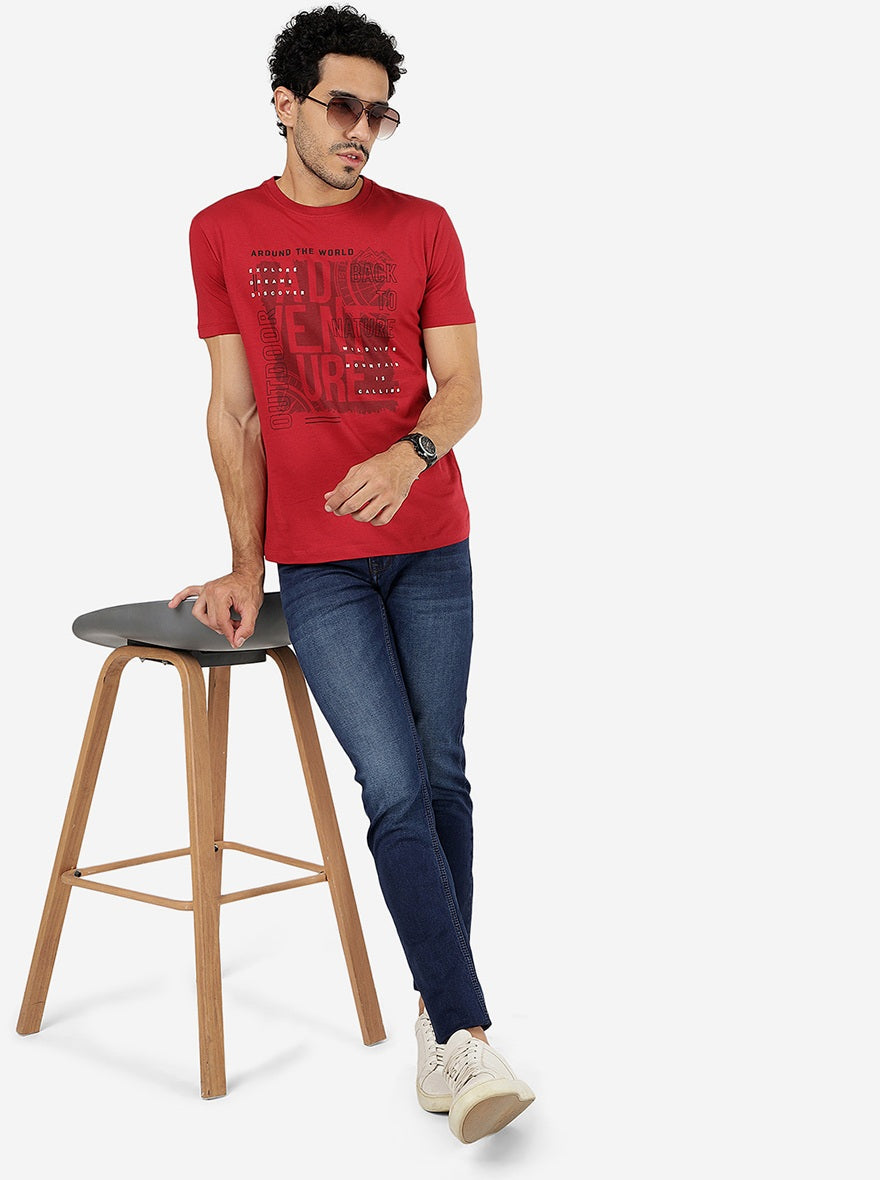 Mid Blue Washed Narrow Fit Jeans | Greenfibre