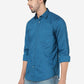 Peacock Blue Solid Smart Fit Semi Casual Shirt | Greenfibre