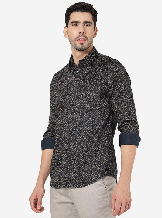 Navy Blue Solid Smart Fit Semi Casual Shirt | Greenfibre