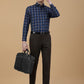 Blue Checked Slim Fit Formal Shirt | Greenfibre