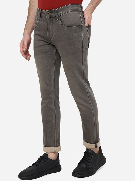 Charcoal Grey Solid Narrow Fit Jeans | Greenfibre