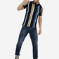 Blue & White Striped Slim Fit Polo T-Shirt | Greenfibre