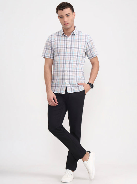 Black Solid Super Slim Fit Casual Trouser | Greenfibre