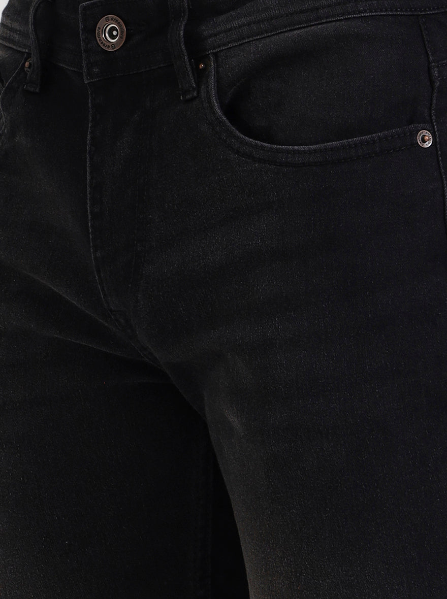 Charcoal Grey Washed Straight Fit Jeans | Greenfibre