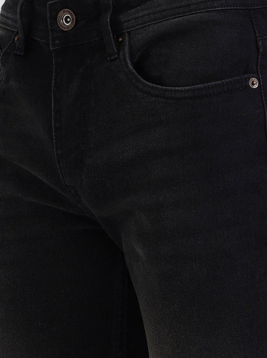 Charcoal Grey Washed Straight Fit Jeans | Greenfibre