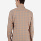 Orange Checked Slim Fit Semi Casual Shirt | Greenfibre