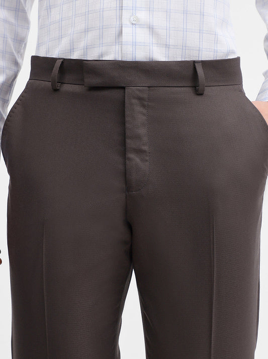 Grey Solid Super Slim Fit Formal Trouser | Greenfibre