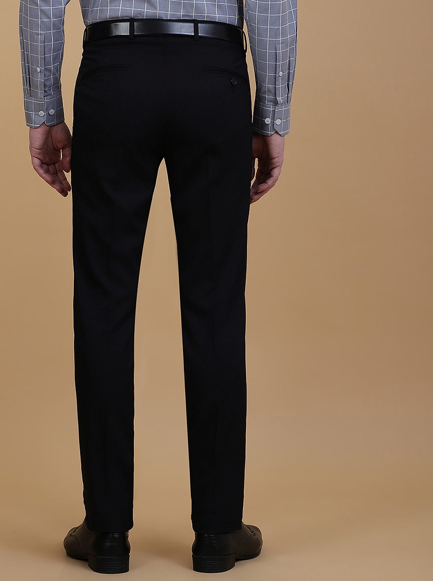 Black Solid Super Slim Fit Formal Trouser | Greenfibre