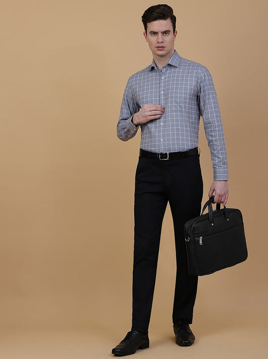 Black Solid Super Slim Fit Formal Trouser | Greenfibre