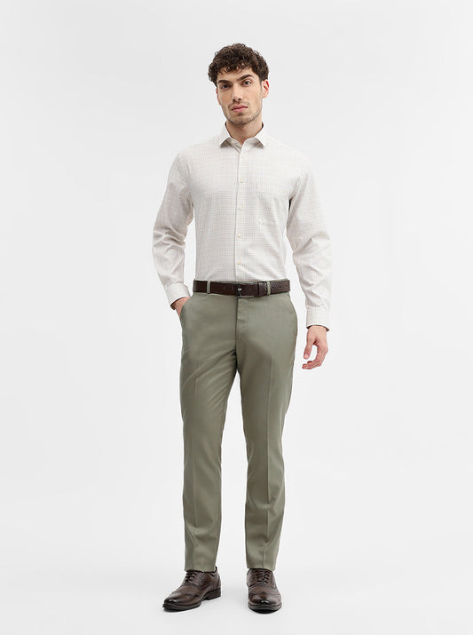 Fawn Solid Super Slim Fit Formal Trouser | Greenfibre