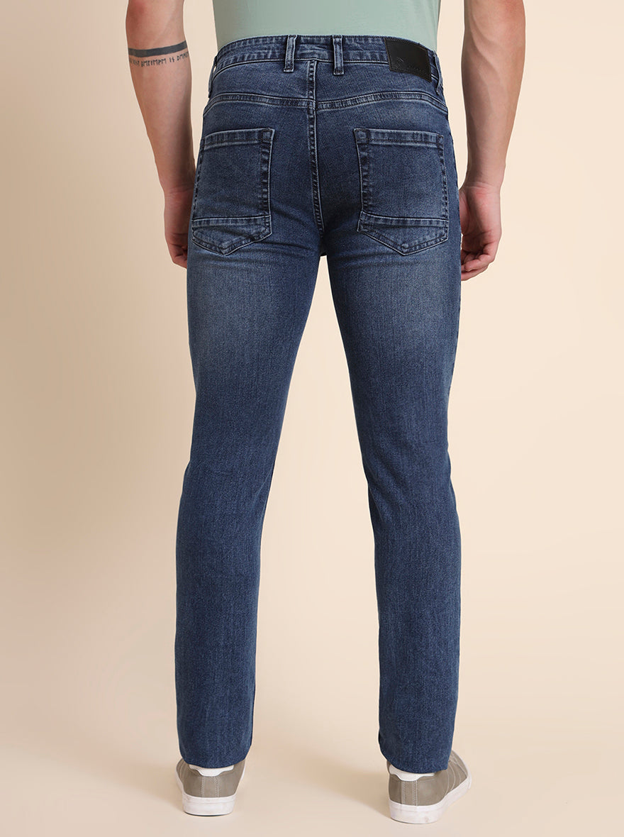 Indigo Blue Washed Narrow Fit Jeans | Greenfibre