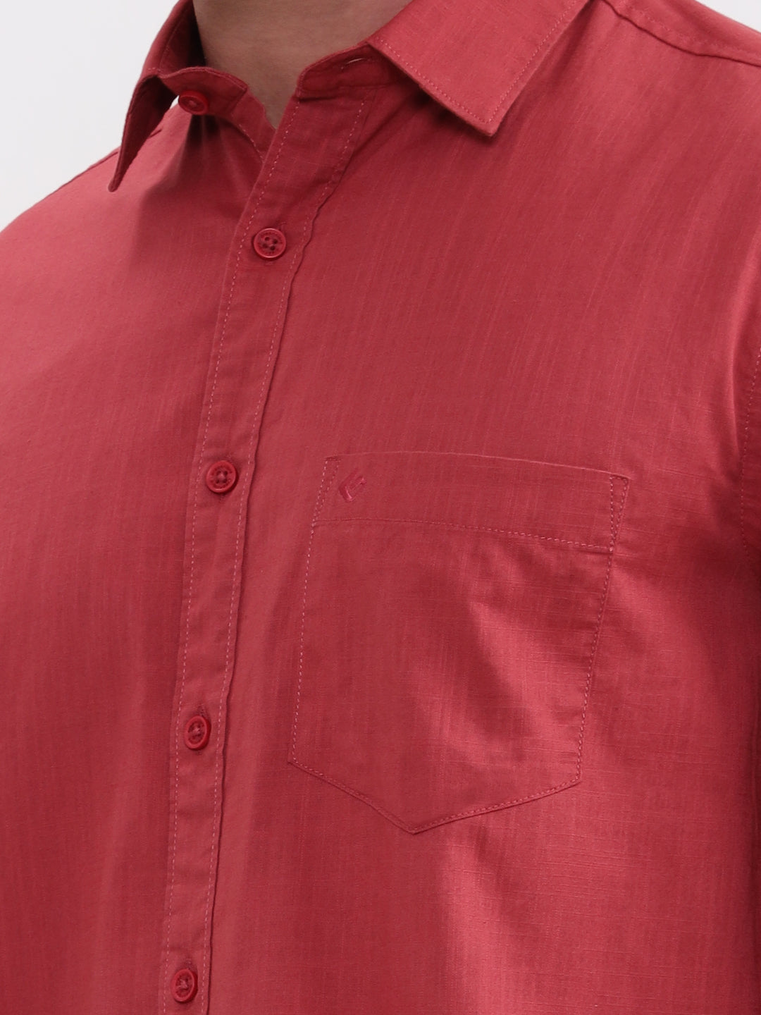 Maroon Solid Slim Fit Casual Shirt | Greenfibre