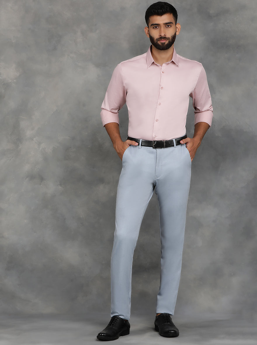 Pink Solid Slim Fit Casual Shirt | GreenFibre