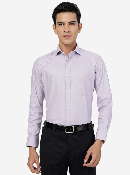 Purple Solid Slim Fit Formal Shirt | Greenfibre