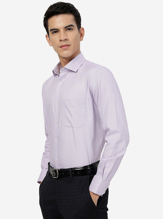 Purple Solid Slim Fit Formal Shirt | Greenfibre