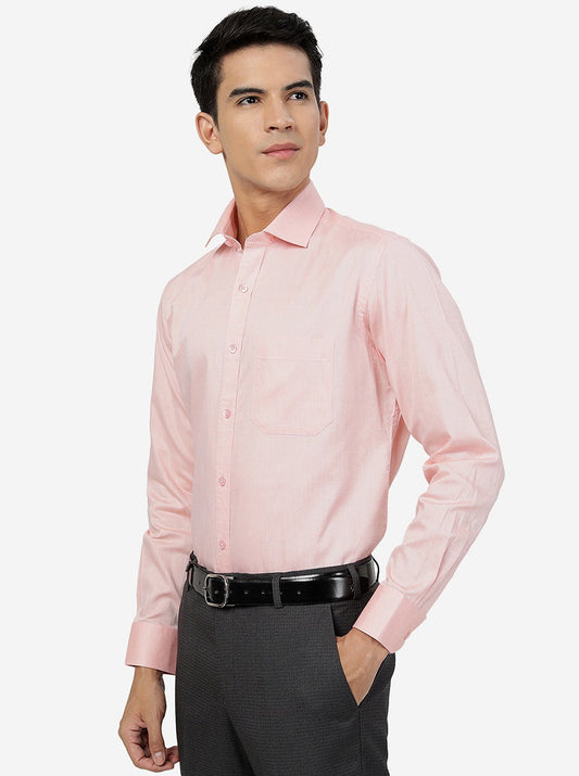 Orange Solid Slim Fit Formal Shirt | Greenfibre