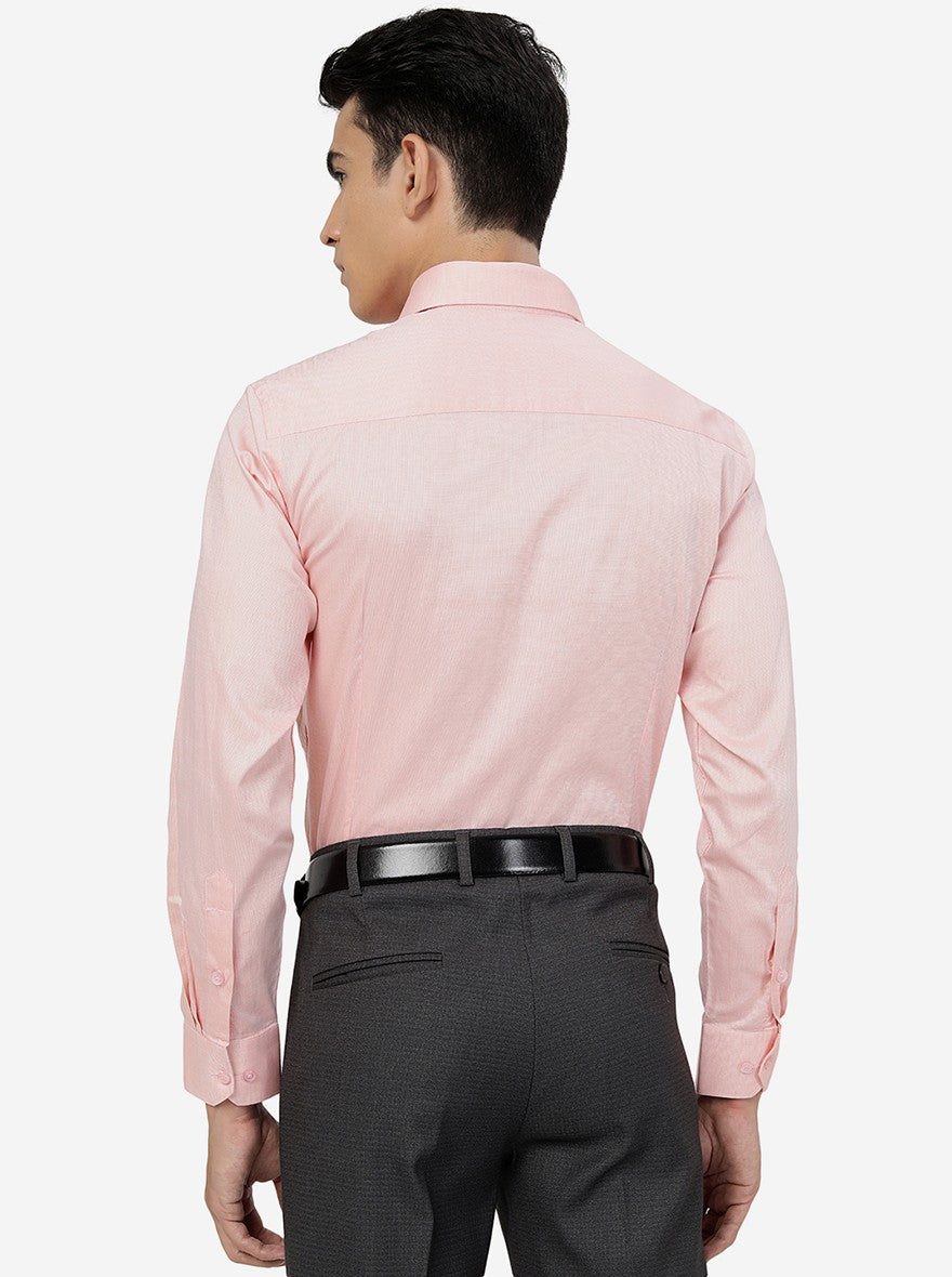 Orange Solid Slim Fit Formal Shirt | Greenfibre