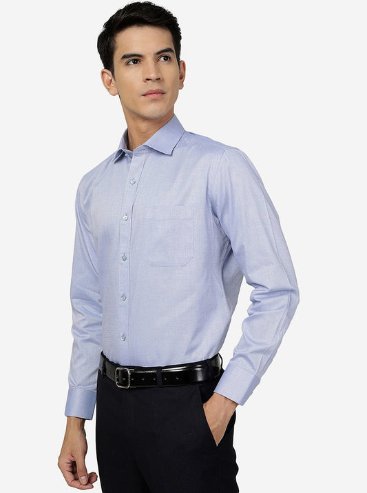 Sky Blue Solid Slim Fit Formal Shirt | Greenfibre