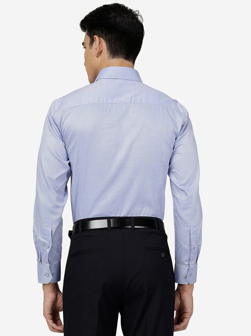 Sky Blue Solid Slim Fit Formal Shirt | Greenfibre
