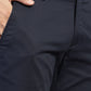 Navy Blue Solid Super Slim Fit Casual Trouser | Greenfibre