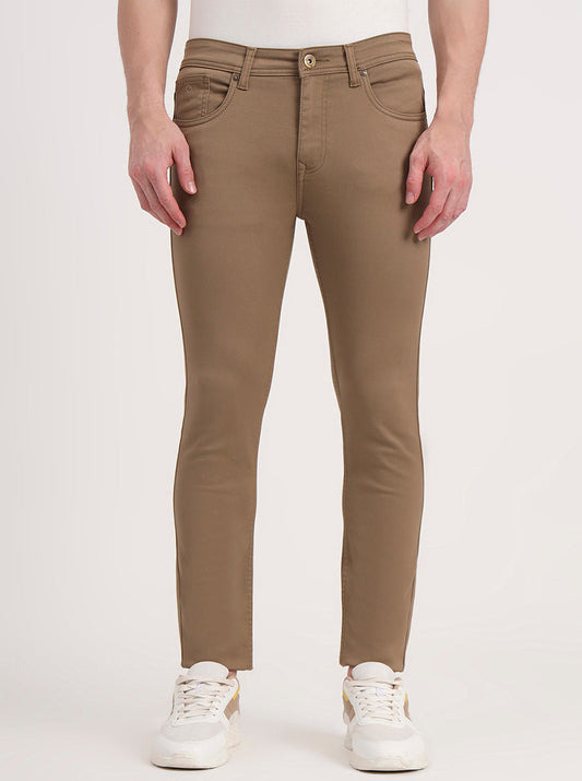 Camel Brown Washed Urban Fit Jeans | Greenfibre