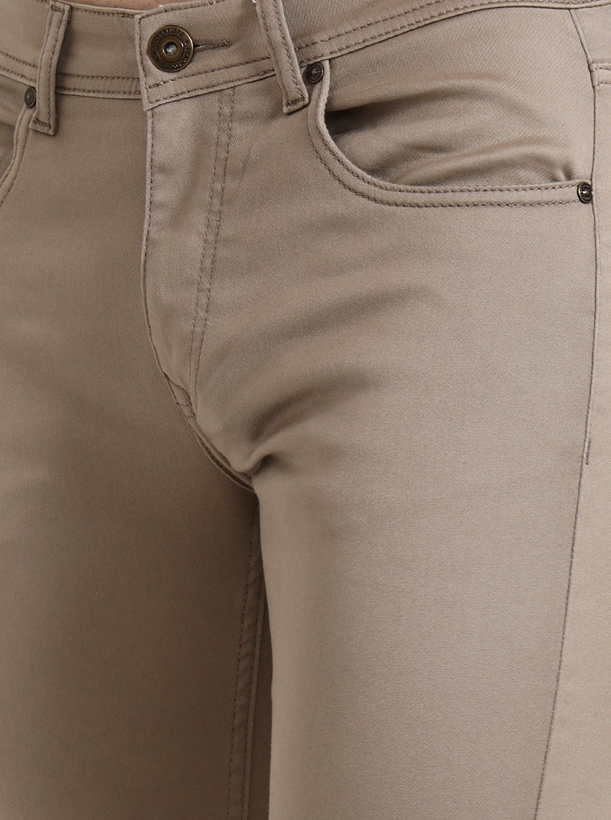 Khaki Washed Narrow Fit Jeans | Greenfibre