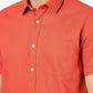Burnt Orange Solid Slim Fit Semi Casual Shirt | Greenfibre