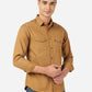 Khakhi Solid Slim Fit Casual Shirt | Greenfibre