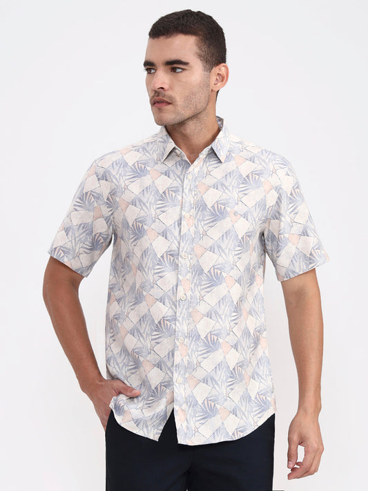 Voilet Printed Slim Fit Casual Shirt | Greenfibre