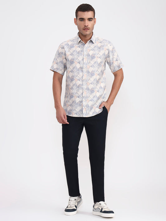 Voilet Printed Slim Fit Casual Shirt | Greenfibre