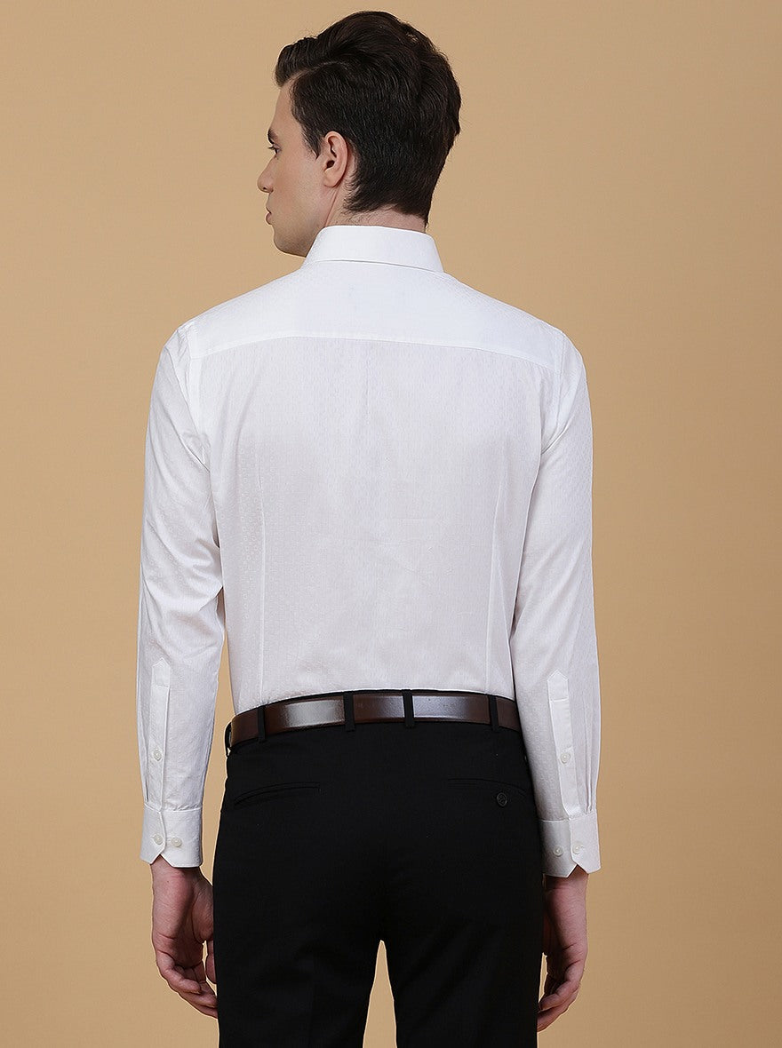 White Solid Slim Fit Formal Shirt | Greenfibre