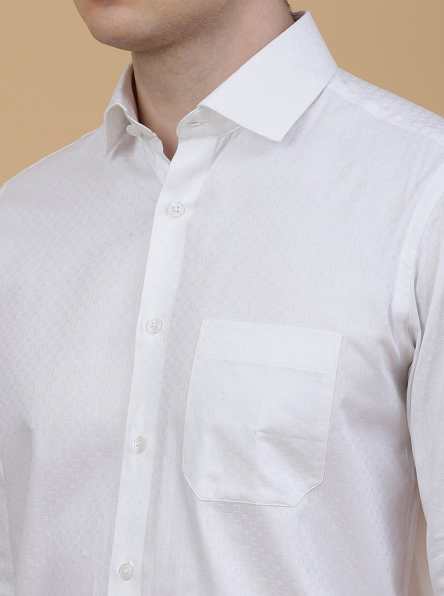 White Solid Slim Fit Formal Shirt | Greenfibre