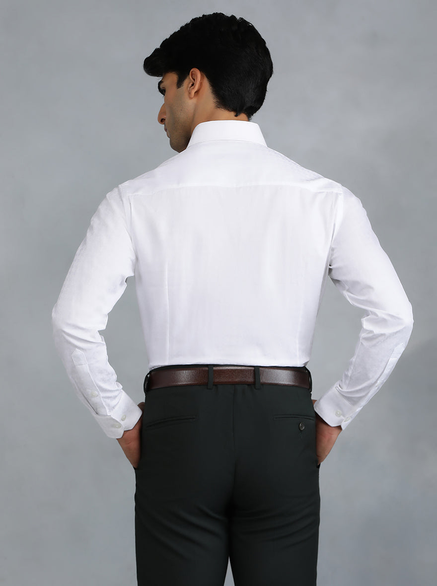 White Solid Slim Fit Formal Shirt | Greenfibre