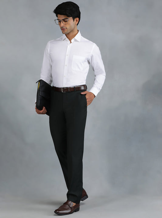 White Solid Slim Fit Formal Shirt | Greenfibre