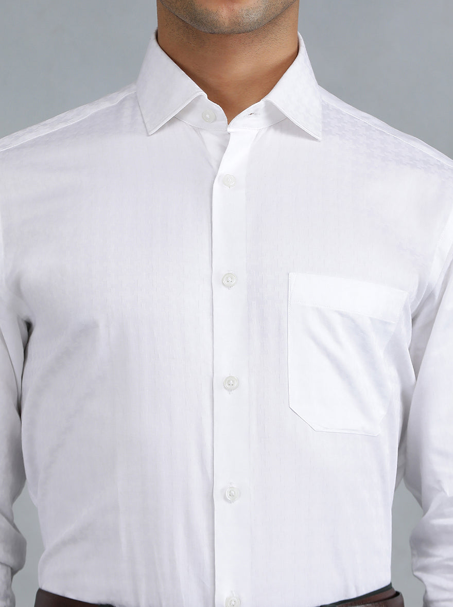 White Solid Slim Fit Formal Shirt | Greenfibre