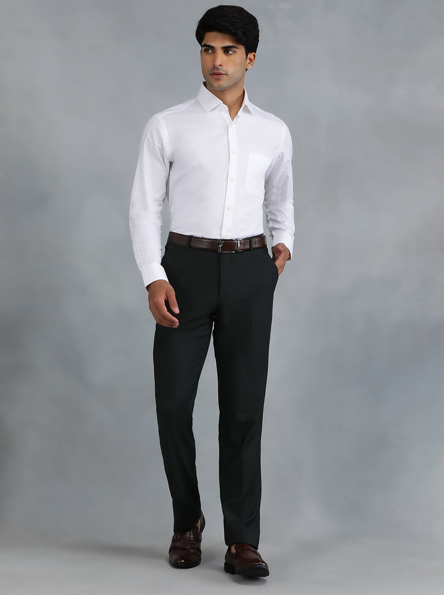 White Solid Slim Fit Formal Shirt | Greenfibre